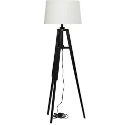 Hot Kirklands Home Industrial Tripod Wooden Floor Lamp Ivory