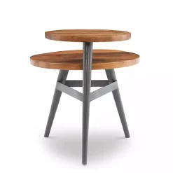 Discount Kirklands Home Industrial Two-Tiered Gunmetal Accent Table Brown