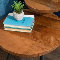 Discount Kirklands Home Industrial Two-Tiered Gunmetal Accent Table Brown