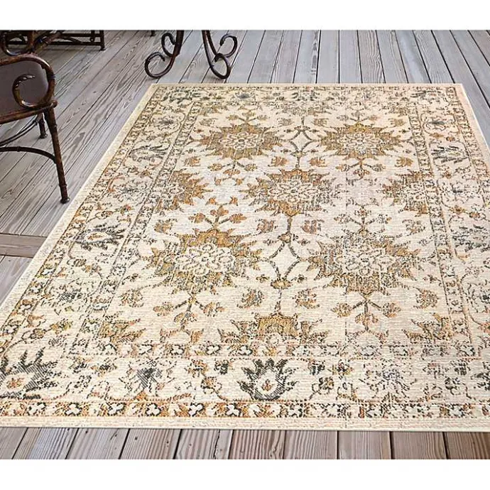 Clearance Kirklands Home Irene Yellow Daffodil Outdoor Area Rug, 4x7
