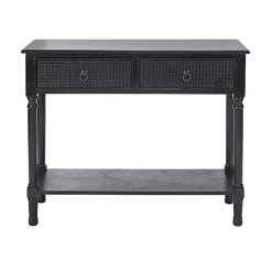 Discount Kirklands Home Irma Textured Drawers Console Table Black