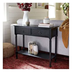 Discount Kirklands Home Irma Textured Drawers Console Table Black