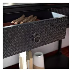 Discount Kirklands Home Irma Textured Drawers Console Table Black