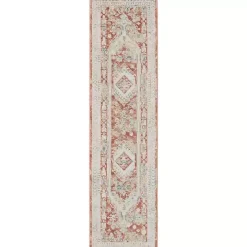 Best Kirklands Home Irsia Rust Traditional Serged Runner, 2x8