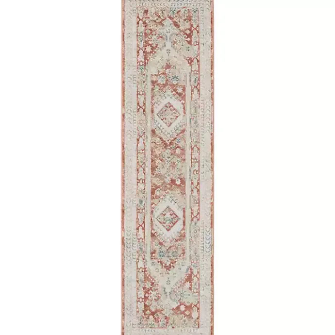 Best Kirklands Home Irsia Rust Traditional Serged Runner, 2x8