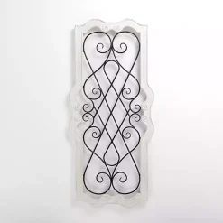 Sale Kirklands Home Isabel White Wood and Metal Wall Plaque