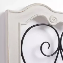 Sale Kirklands Home Isabel White Wood and Metal Wall Plaque