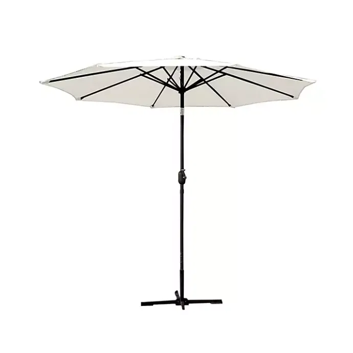 Clearance Kirklands Home 9 ft. Hand Crank Tilt Umbrella Ivory