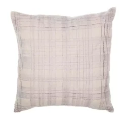 New Kirklands Home Ivory & Lilac Handwoven Plaid Throw Pillow