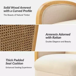 Sale Kirklands Home & Natural Rattan Swivel Accent Chair Ivory