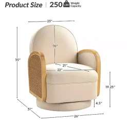 Sale Kirklands Home & Natural Rattan Swivel Accent Chair Ivory