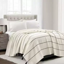 Clearance Kirklands Home and Black Striped King Coverlet Ivory