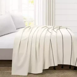 Clearance Kirklands Home and Black Striped King Coverlet Ivory