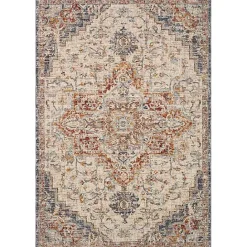 Sale Kirklands Home Ivory and Blue Bergamo Area Rug, 6x9