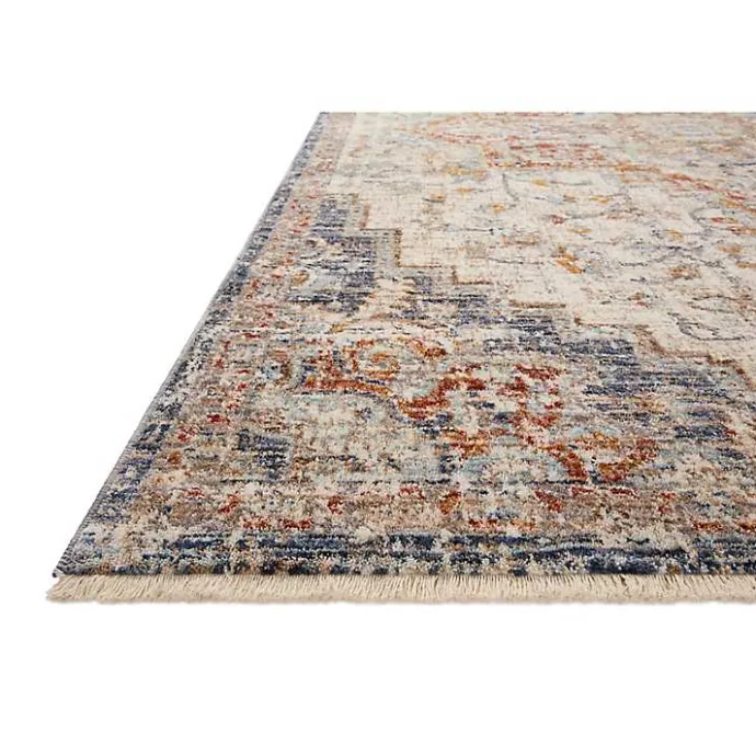 Sale Kirklands Home Ivory and Blue Bergamo Area Rug, 6x9