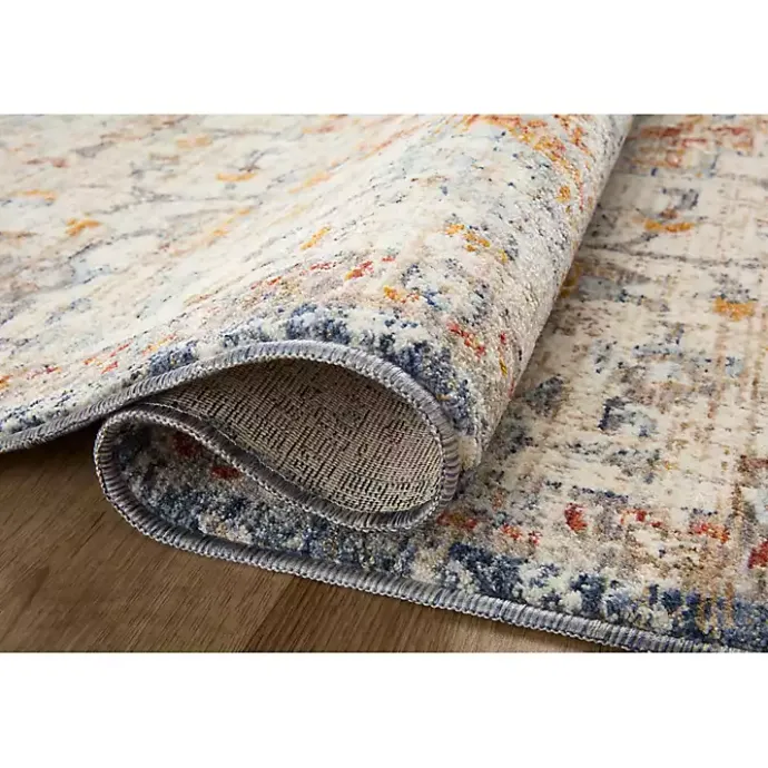 Sale Kirklands Home Ivory and Blue Bergamo Area Rug, 6x9