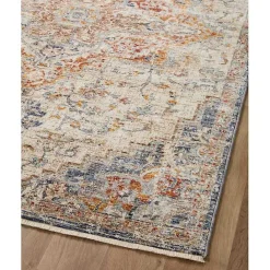 Sale Kirklands Home Ivory and Blue Bergamo Area Rug, 6x9