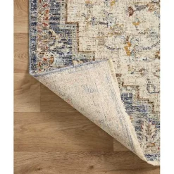 Sale Kirklands Home Ivory and Blue Bergamo Area Rug, 6x9