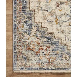 Sale Kirklands Home Ivory and Blue Bergamo Area Rug, 6x9
