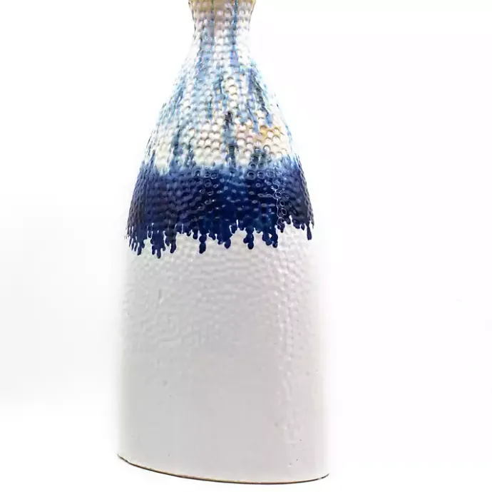 Sale Kirklands Home Ivory and Blue Dipped Vase