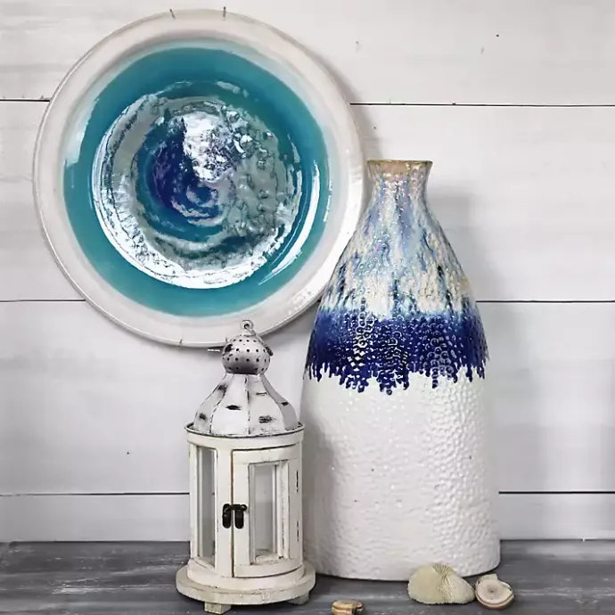 Sale Kirklands Home Ivory and Blue Dipped Vase