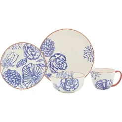 Clearance Kirklands Home Ivory and Blue Floral 16-pc. Dinnerware Set