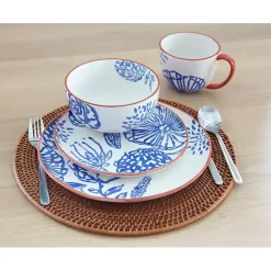 Clearance Kirklands Home Ivory and Blue Floral 16-pc. Dinnerware Set