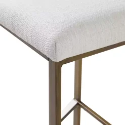 New Kirklands Home Ivory and Gold Backless Counter Stool White