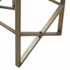 New Kirklands Home Ivory and Gold Backless Counter Stool White