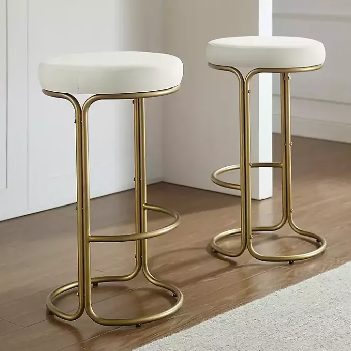 Best Kirklands Home and Gold Carson Counter Stools, Set of 2 Ivory