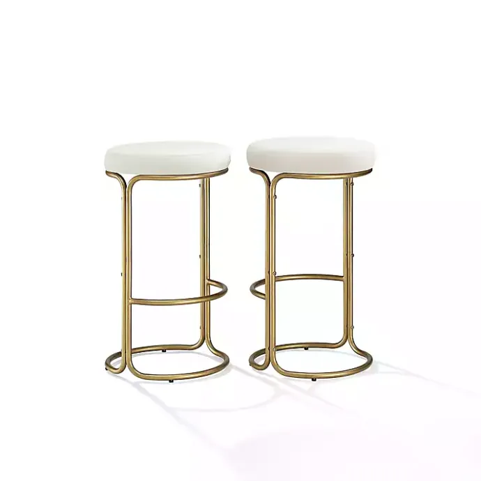 Best Kirklands Home and Gold Carson Counter Stools, Set of 2 Ivory