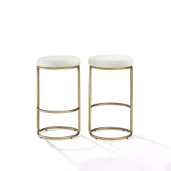 Best Kirklands Home and Gold Carson Counter Stools, Set of 2 Ivory