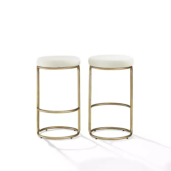 Best Kirklands Home and Gold Carson Counter Stools, Set of 2 Ivory