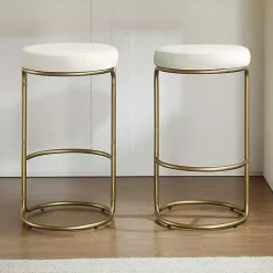 Best Kirklands Home and Gold Carson Counter Stools, Set of 2 Ivory