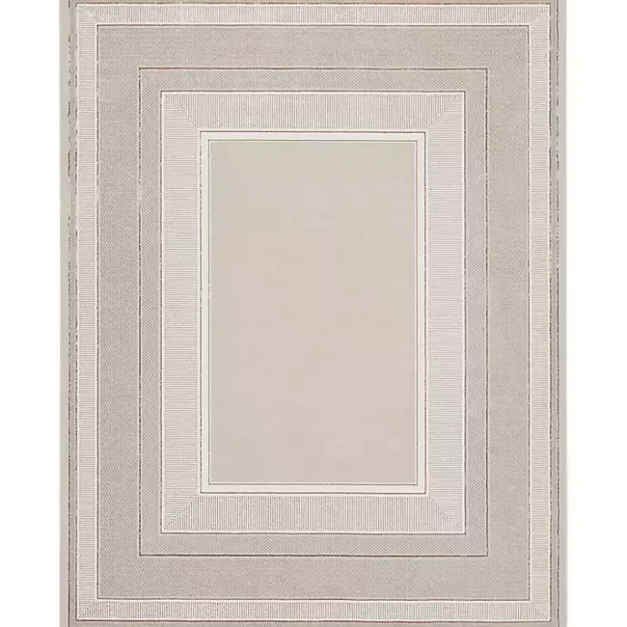 Hot Kirklands Home Ivory and Gold Modern Glam Area Rug, 7x9