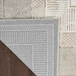 Hot Kirklands Home Ivory and Gold Modern Glam Area Rug, 7x9