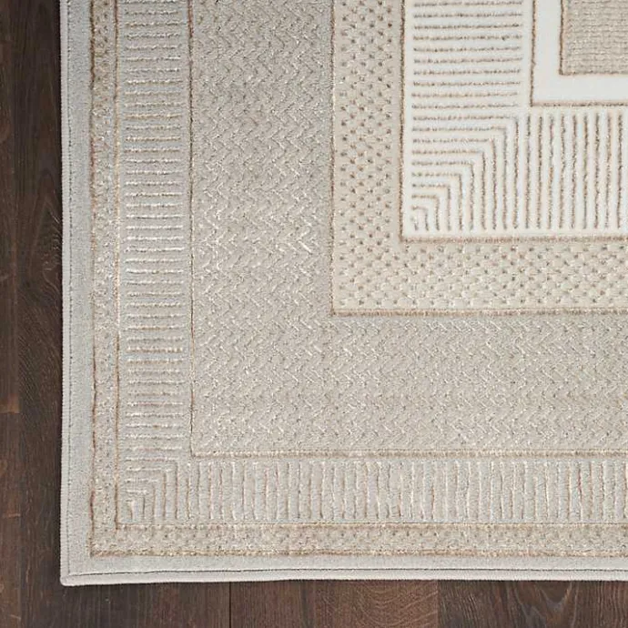 Hot Kirklands Home Ivory and Gold Modern Glam Area Rug, 7x9