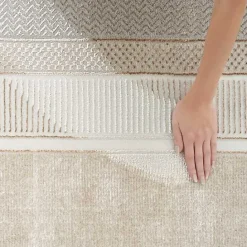 Hot Kirklands Home Ivory and Gold Modern Glam Area Rug, 7x9