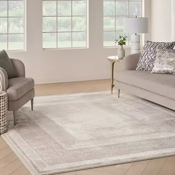 Hot Kirklands Home Ivory and Gold Modern Glam Area Rug, 7x9