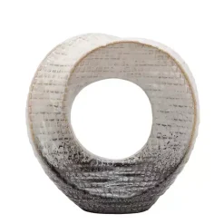 Online Kirklands Home Ivory and Gray Ceramic Ring Sculpture