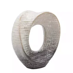 Online Kirklands Home Ivory and Gray Ceramic Ring Sculpture