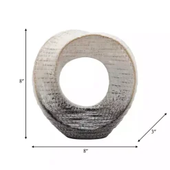 Online Kirklands Home Ivory and Gray Ceramic Ring Sculpture