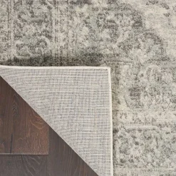 Best Kirklands Home Ivory and Gray Oushak Medallion Runner, 2x7