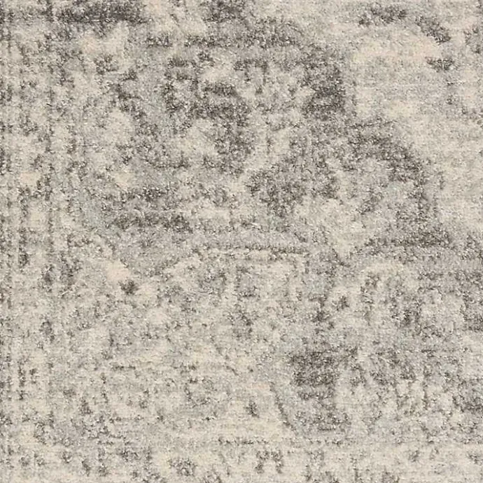 Best Kirklands Home Ivory and Gray Oushak Medallion Runner, 2x7