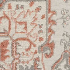 Sale Kirklands Home Ivory and Rose Floral Medallion Area Rug, 5x7