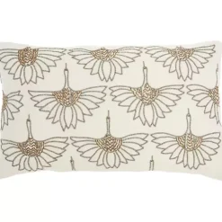 Online Kirklands Home Beaded Floral Motif Lumbar Pillow Ivory
