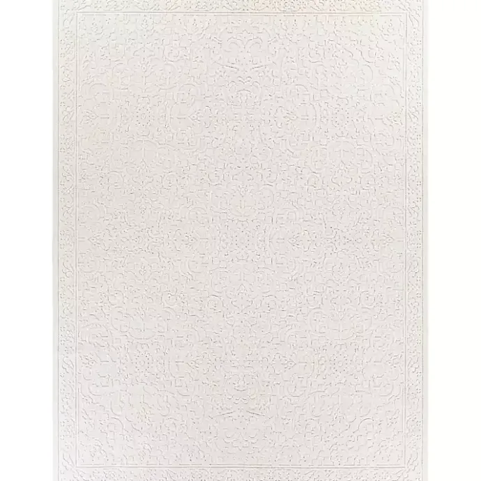 Sale Kirklands Home Ivory Botanical Bohemian Area Rug, 8x10 White