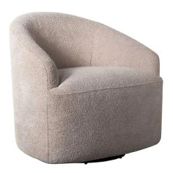 Hot Kirklands Home Boucle Barrel Swivel Accent Chair Ivory