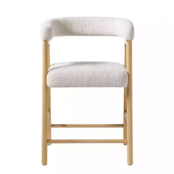 Clearance Kirklands Home Boucle Curved Back Ezra Counter Stool Ivory