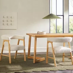 Best Kirklands Home Boucle Curved Ezra Dining Chairs, Set of 2 Ivory